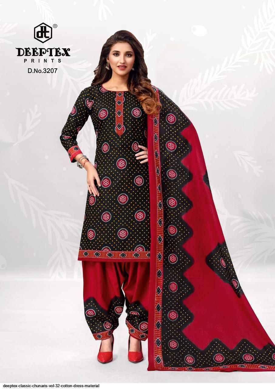 Classic Chunaris Vol-32 By Deeptex Prints 3201 To 3210 Series Beautiful Festive Suits Stylish Fancy Colorful Party Wear & Occasional Wear Cotton Dresses At Wholesale Price