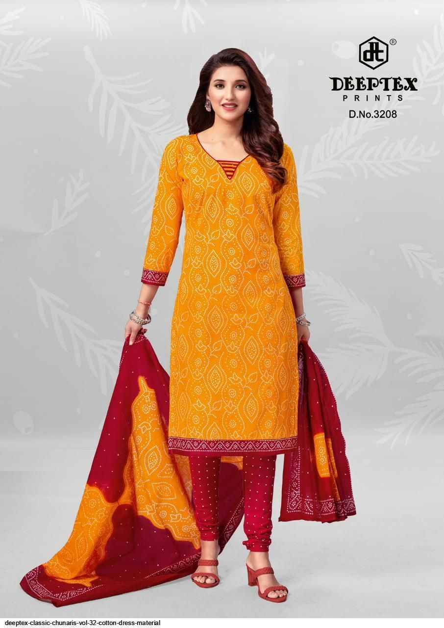 Classic Chunaris Vol-32 By Deeptex Prints 3201 To 3210 Series Beautiful Festive Suits Stylish Fancy Colorful Party Wear & Occasional Wear Cotton Dresses At Wholesale Price