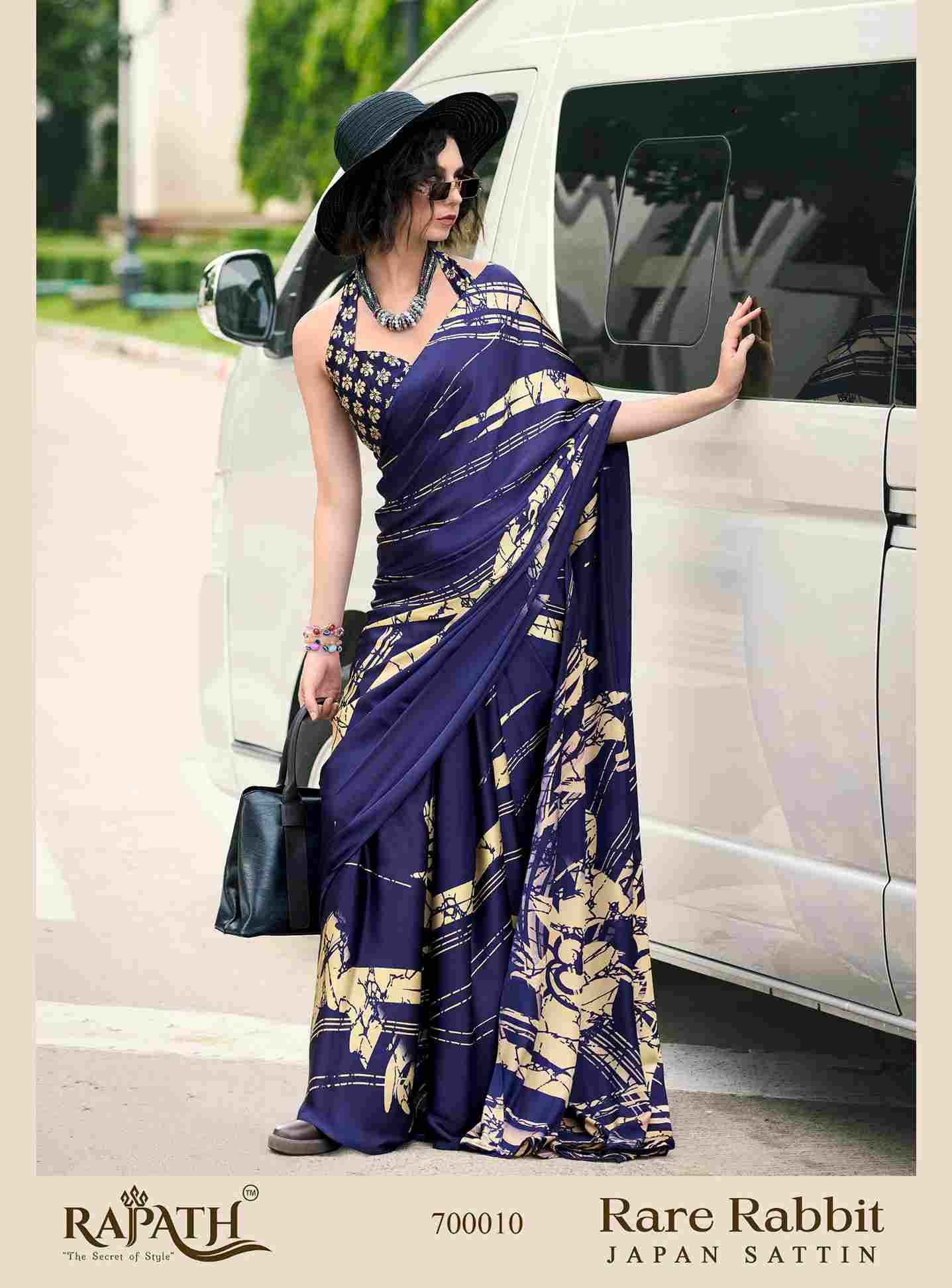 Rare Rabbit By Rajpath 700001 To 700018 Series Indian Traditional Wear Collection Beautiful Stylish Fancy Colorful Party Wear & Occasional Wear Japan Satin Sarees At Wholesale Price