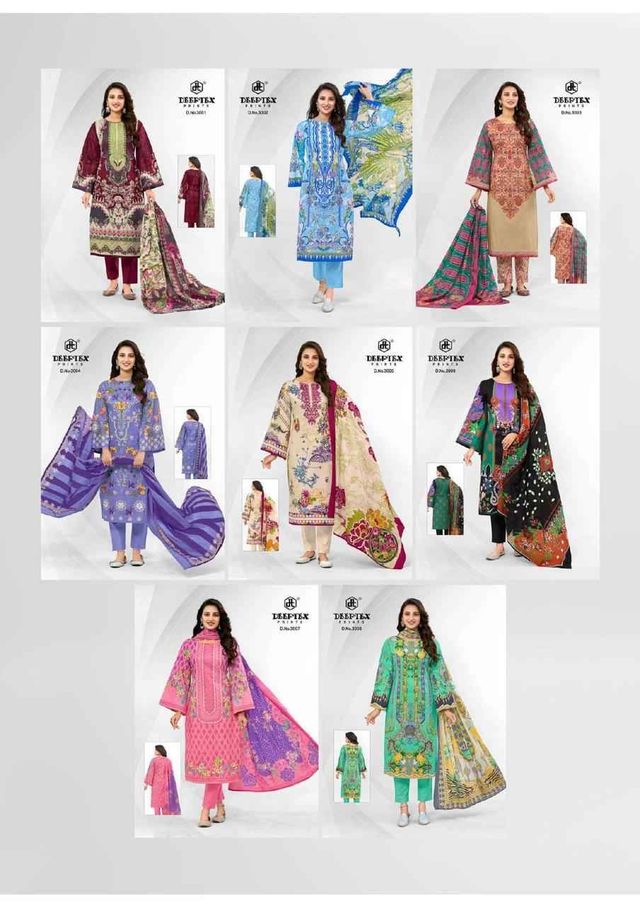 Roohi Zara Vol-3 By Deeptex Prints 3001 To 3008 Series Beautiful Stylish Festive Suits Fancy Colorful Casual Wear & Ethnic Wear & Ready To Wear Heavy Lawn Print Dresses At Wholesale Price