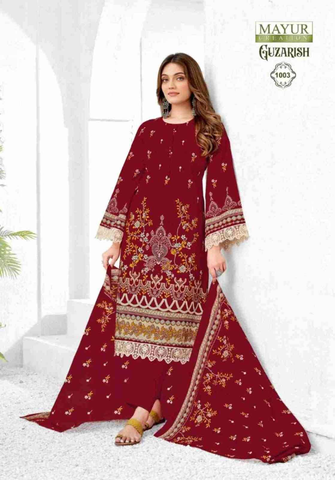 Guzarish Vol-1 By Mayur Creation 1001 To 1008 Series Beautiful Festive Suits Stylish Fancy Colorful Casual Wear & Ethnic Wear Pure Cotton Print Dresses At Wholesale Price