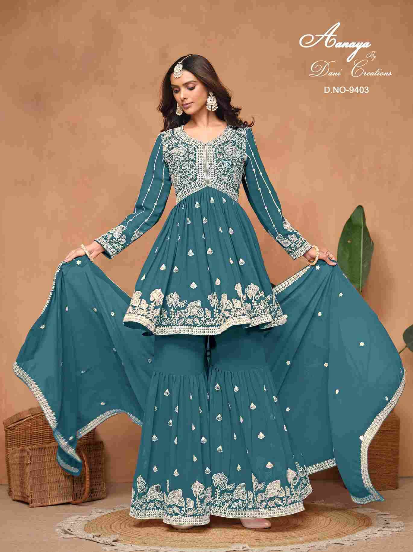 Aanaya Vol-194 By Twisha 9401 To 9404 Series Beautiful Sharara Suits Colorful Stylish Fancy Casual Wear & Ethnic Wear Faux Georgette Dresses At Wholesale Price