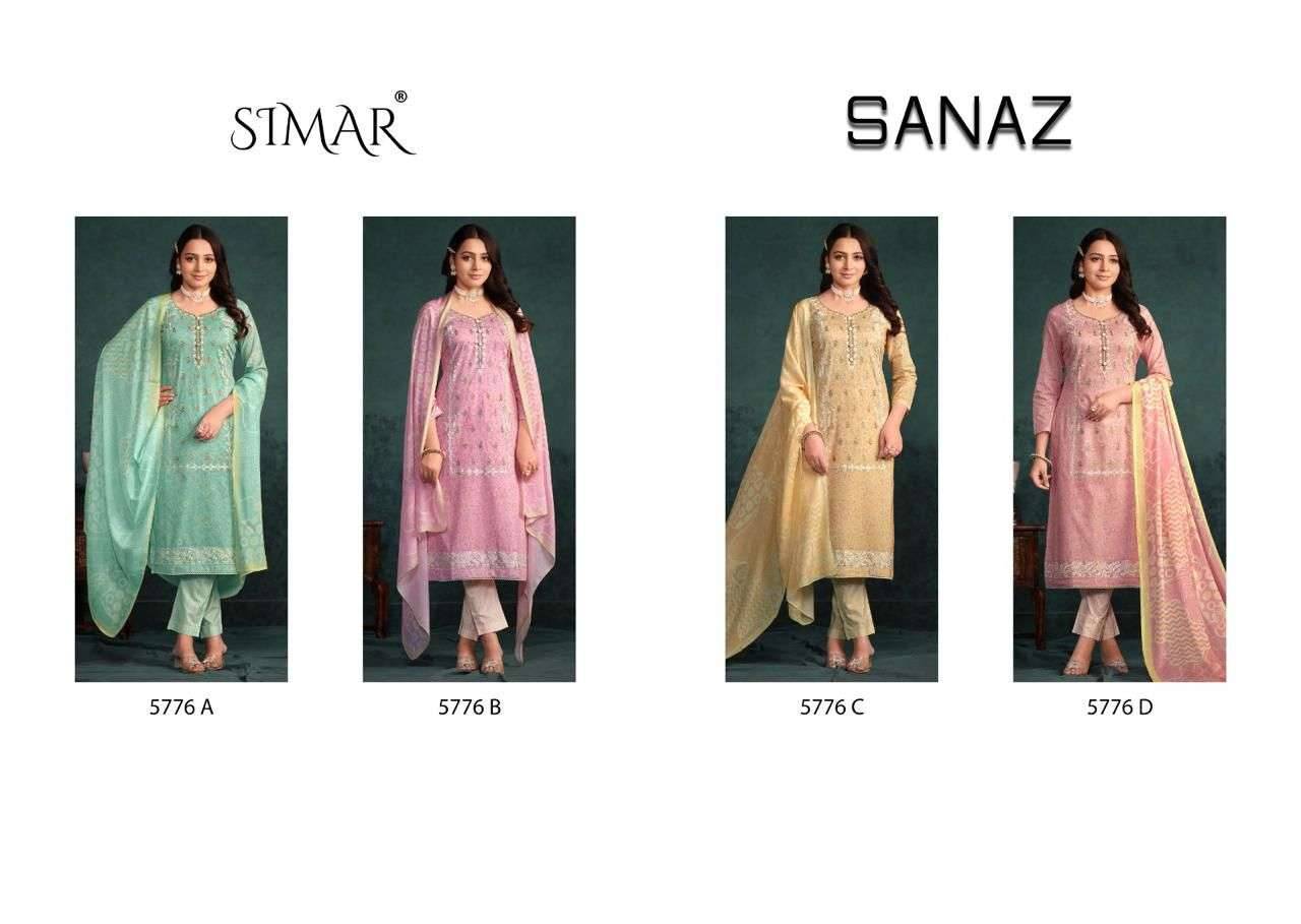 Sanaz By Glossy 5776-A To 5776-D Series Beautiful Festive Suits Colorful Stylish Fancy Casual Wear & Ethnic Wear Pure Lawn Cotton Dresses At Wholesale Price