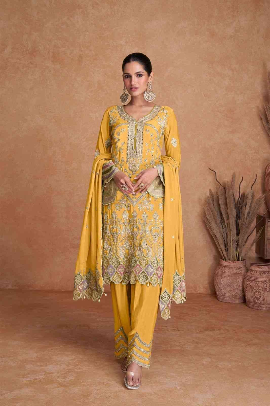 Liyana Vol-1 By Gulkayra Designer 7412-A To 7416-E Series Beautiful Colorful Stylish Fancy Casual Wear & Ethnic Wear Chinnon Embroidered Dresses At Wholesale Price