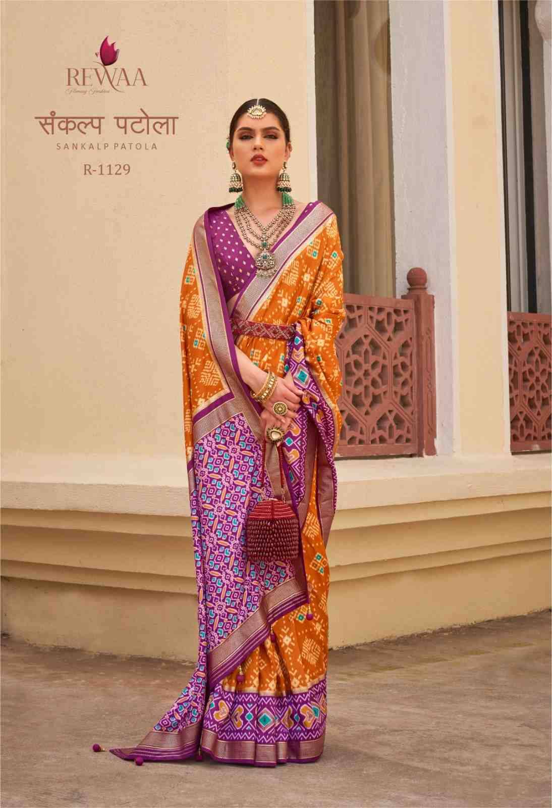 Sankalp Patola By Rewaa 1119 To 1131 Series Indian Traditional Wear Collection Beautiful Stylish Fancy Colorful Party Wear & Occasional Wear Vichitra Silk Sarees At Wholesale Price