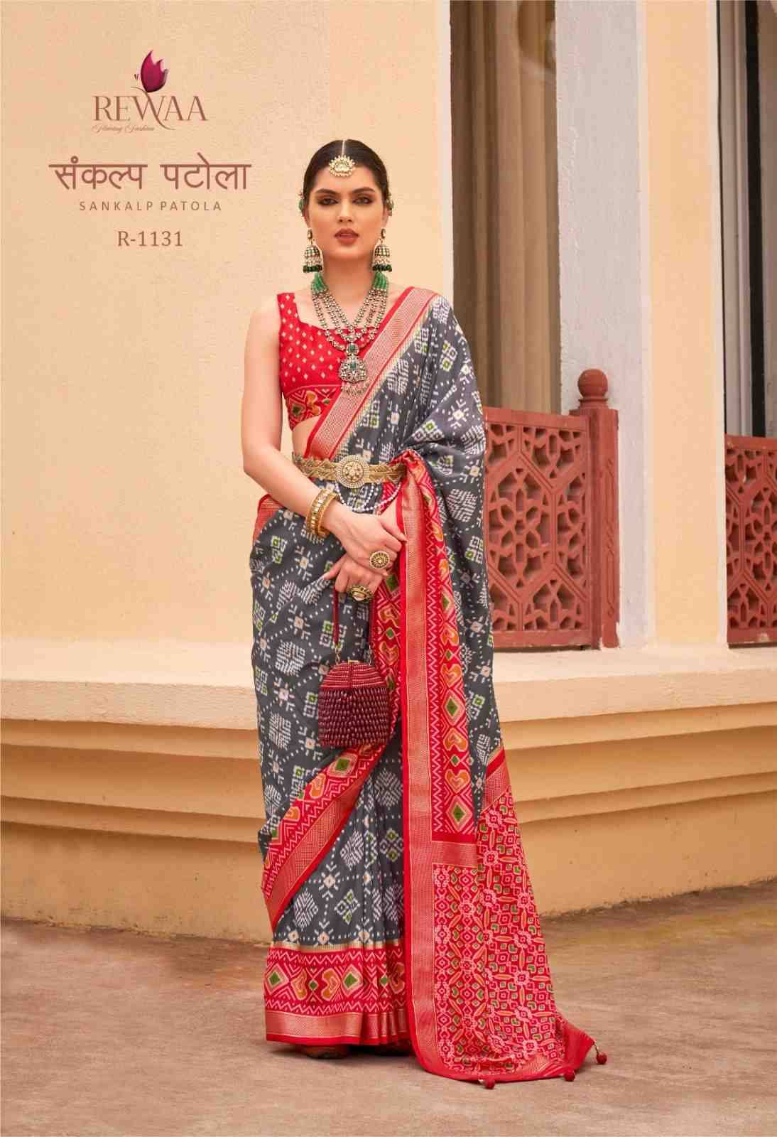 Sankalp Patola By Rewaa 1119 To 1131 Series Indian Traditional Wear Collection Beautiful Stylish Fancy Colorful Party Wear & Occasional Wear Vichitra Silk Sarees At Wholesale Price