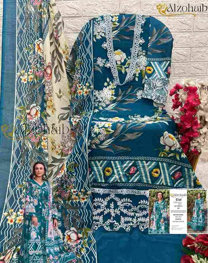 Elaf Chikankari Vol-2 By Alzohaib 1020-A To 1020-B Series Beautiful Pakistani Suits Colorful Stylish Fancy Casual Wear & Ethnic Wear Pure Cotton Dresses At Wholesale Price