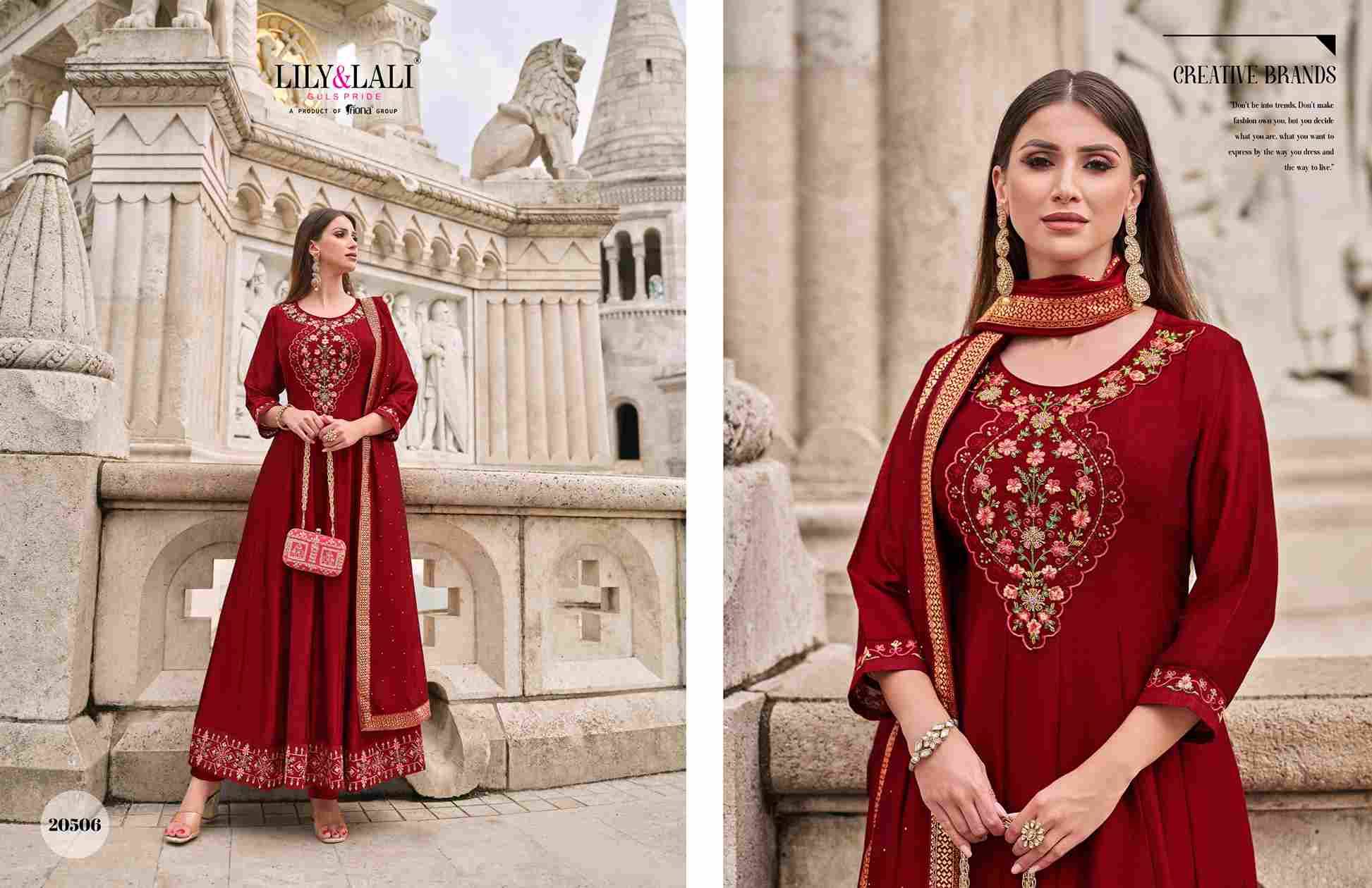 Bibbojaan By Lily And Lali 20501 To 20506 Series Beautiful Stylish Anarkali Suits Fancy Colorful Casual Wear & Ethnic Wear & Ready To Wear Vichitra Silk Dresses At Wholesale Price