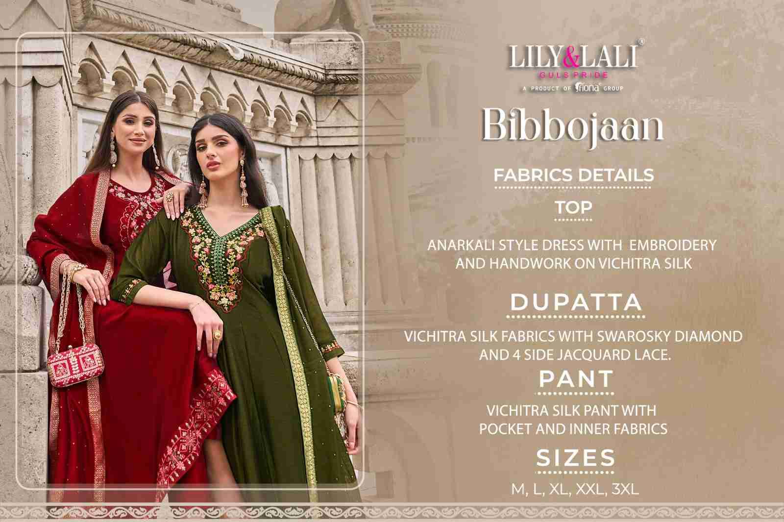 Bibbojaan By Lily And Lali 20501 To 20506 Series Beautiful Stylish Anarkali Suits Fancy Colorful Casual Wear & Ethnic Wear & Ready To Wear Vichitra Silk Dresses At Wholesale Price