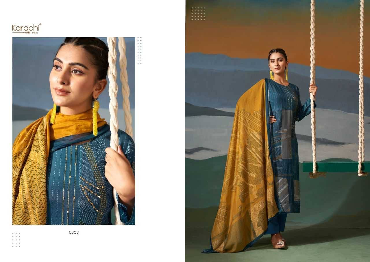 Jhula By Karachi Prints 5301 To 5304 Series Beautiful Festive Suits Colorful Stylish Fancy Casual Wear & Ethnic Wear Pure Viscose Muslin Print With Work Dresses At Wholesale Price