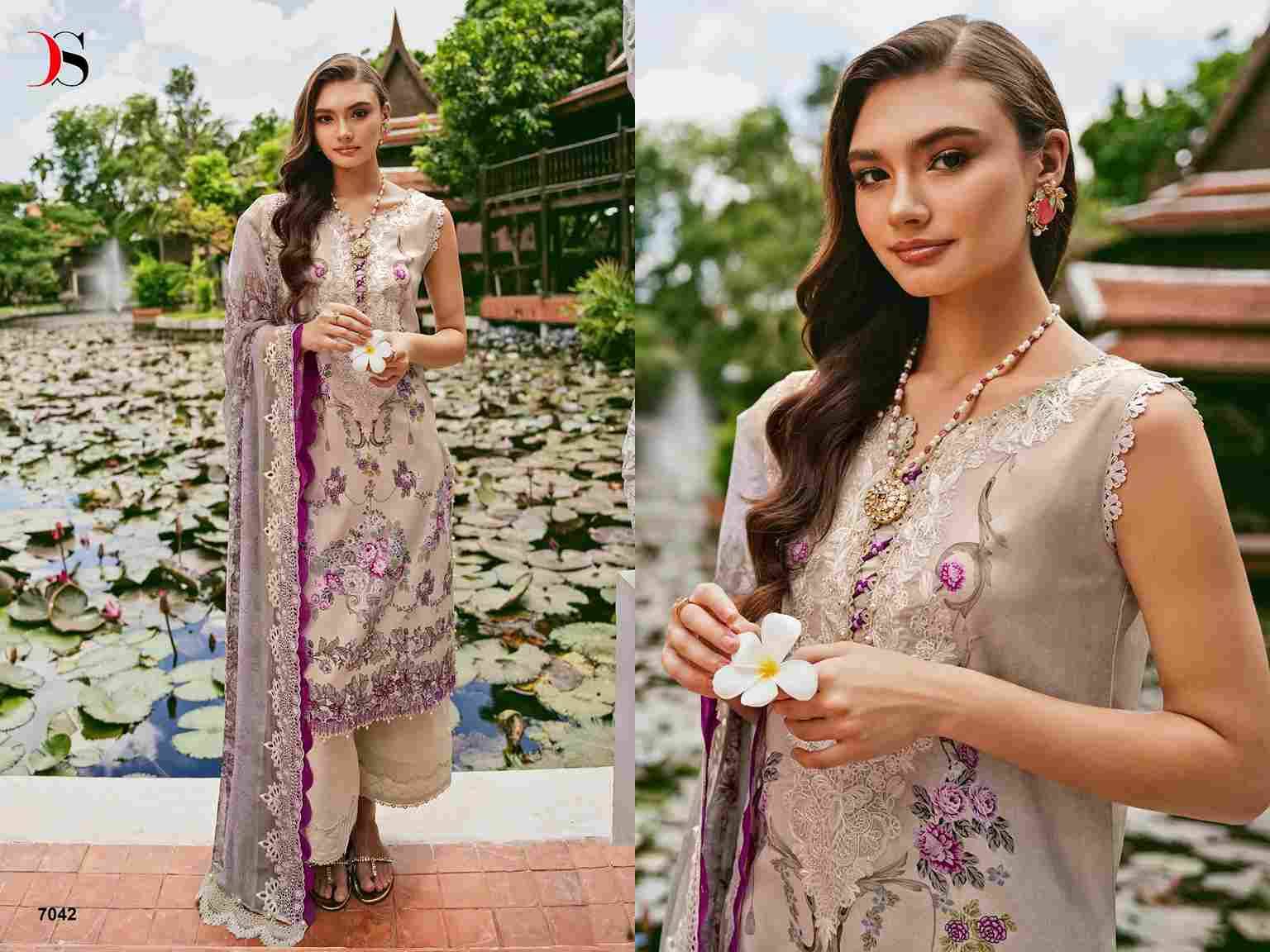 Jade Needle Wonder-24 By Deepsy Suits 7041 To 7046 Series Pakistani Stylish Beautiful Colourful Printed & Embroidered Party Wear & Occasional Wear Pure Cotton Dresses At Wholesale Price