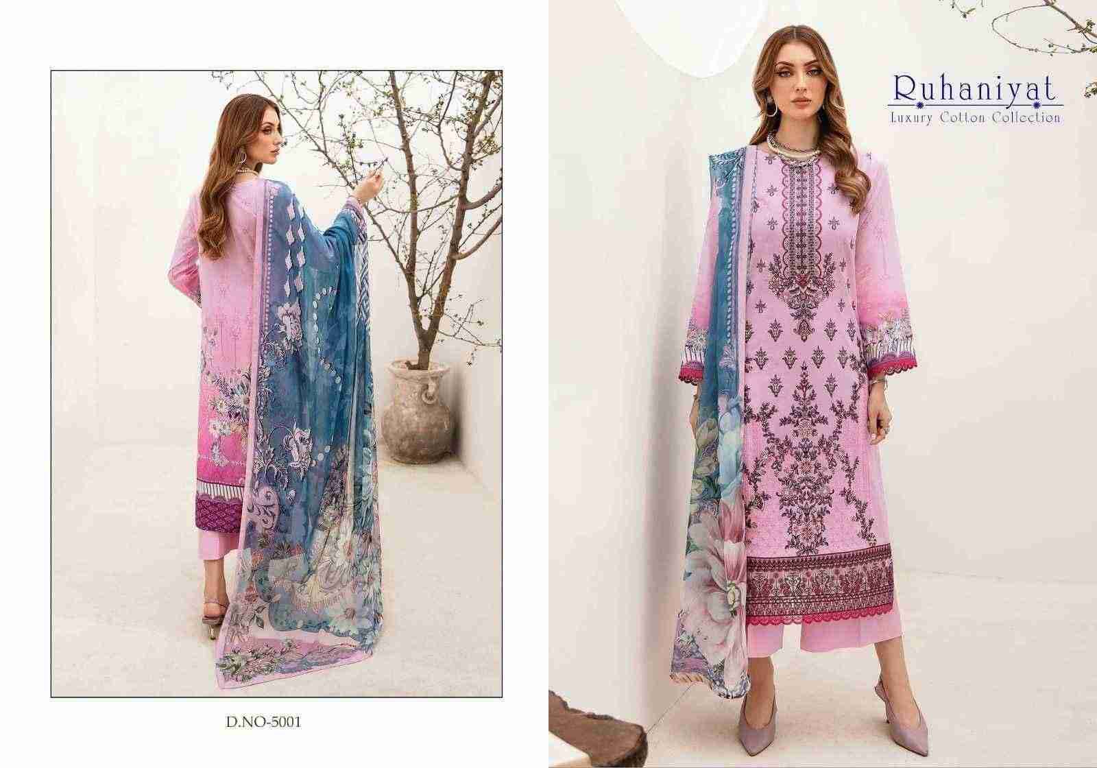 Ruhaniyat Vol-5 By Fashid Wholesale 5001 To 5006 Series Beautiful Suits Colorful Stylish Fancy Casual Wear & Ethnic Wear Pure Cotton Embroidered Dresses At Wholesale Price
