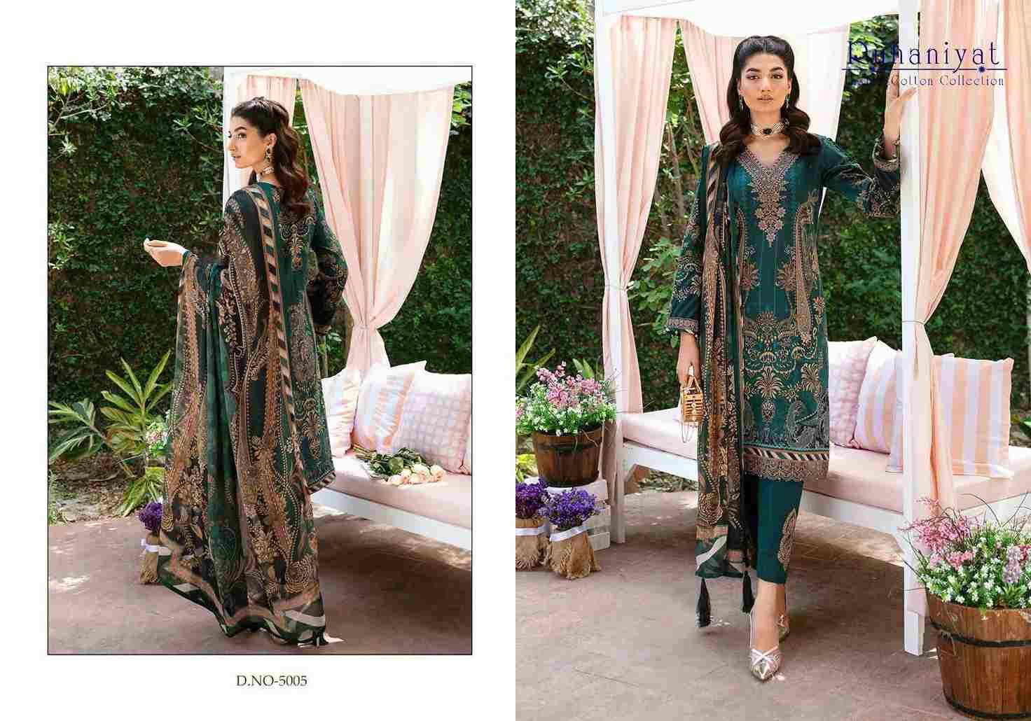 Ruhaniyat Vol-5 By Fashid Wholesale 5001 To 5006 Series Beautiful Suits Colorful Stylish Fancy Casual Wear & Ethnic Wear Pure Cotton Embroidered Dresses At Wholesale Price