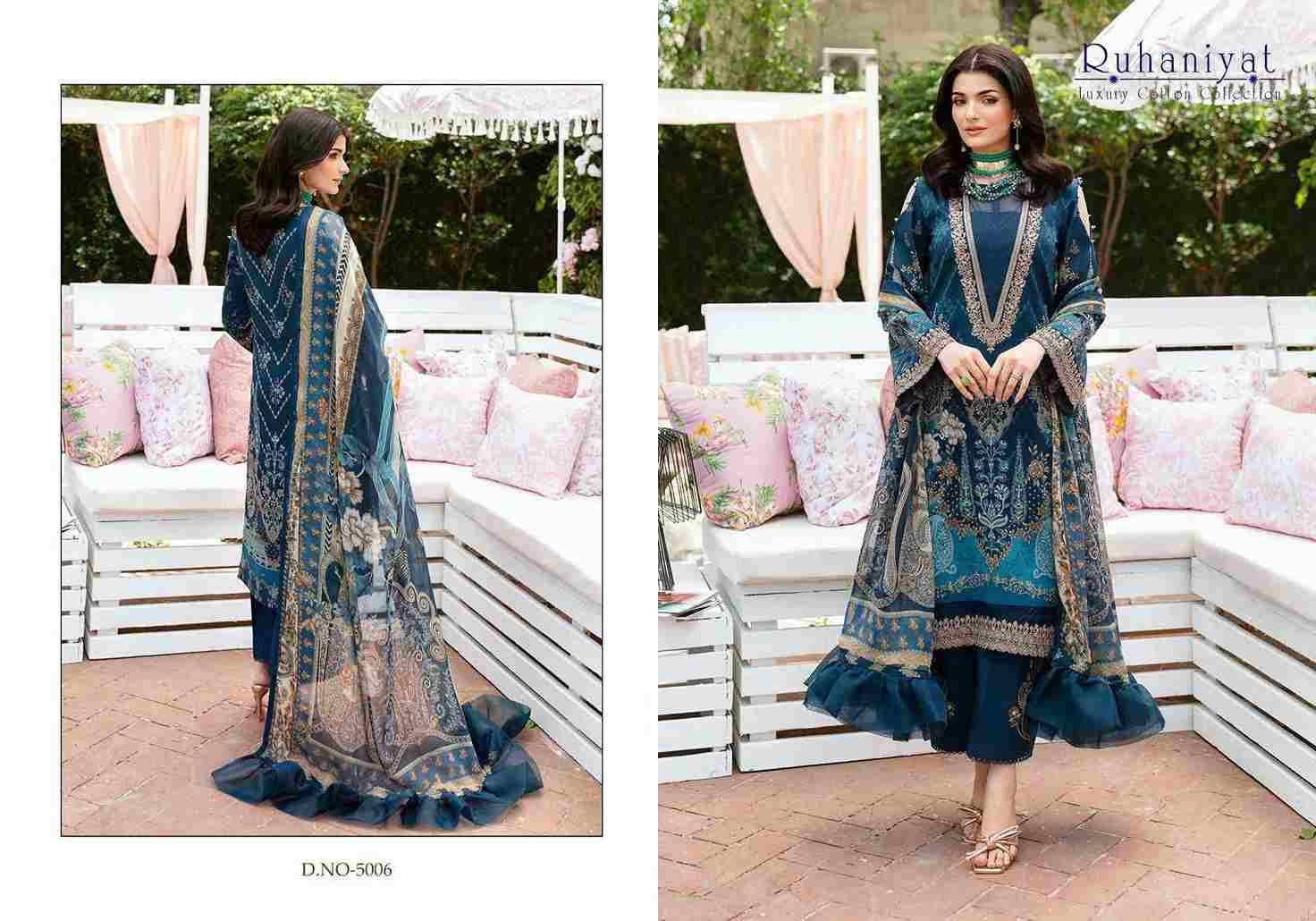 Ruhaniyat Vol-5 By Fashid Wholesale 5001 To 5006 Series Beautiful Suits Colorful Stylish Fancy Casual Wear & Ethnic Wear Pure Cotton Embroidered Dresses At Wholesale Price
