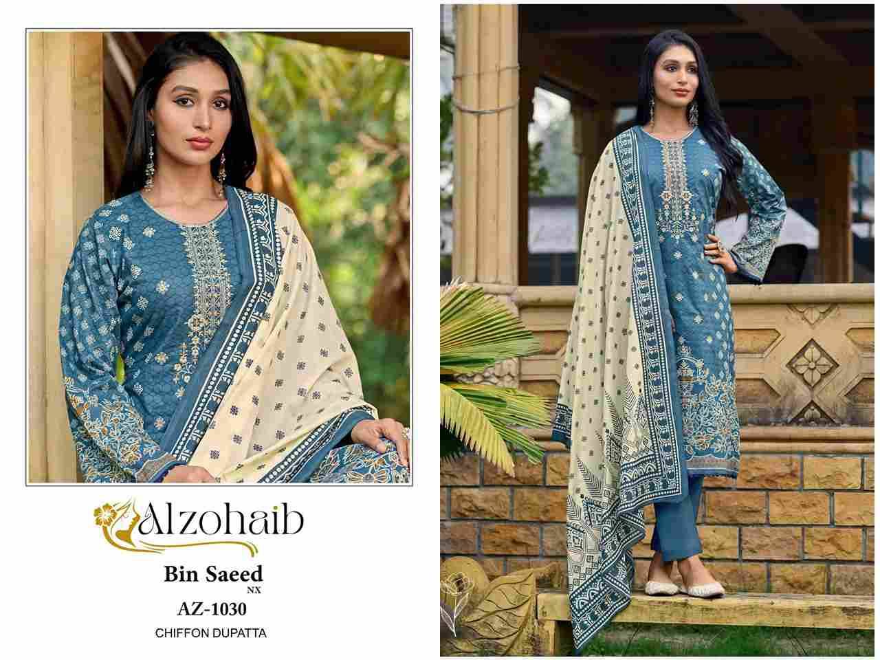 Bin Saeed Nx By Alzohaib 1029 To 1032 Series Beautiful Pakistani Suits Stylish Fancy Colorful Casual Wear & Ethnic Wear Pure Cotton Dresses At Wholesale Price