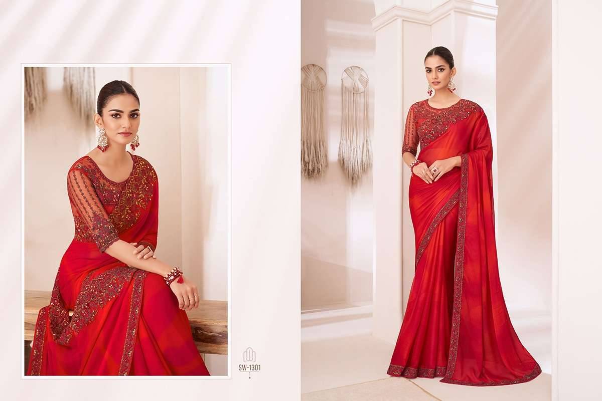 Sandalwood Vol-13 By TFH 1301 To 1318 Series Indian Traditional Wear Collection Beautiful Stylish Fancy Colorful Party Wear & Occasional Wear Chiffon/Georgette/Satin Sarees At Wholesale Price