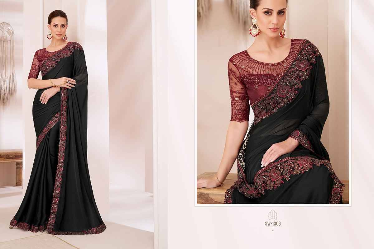 Sandalwood Vol-13 By TFH 1301 To 1318 Series Indian Traditional Wear Collection Beautiful Stylish Fancy Colorful Party Wear & Occasional Wear Chiffon/Georgette/Satin Sarees At Wholesale Price