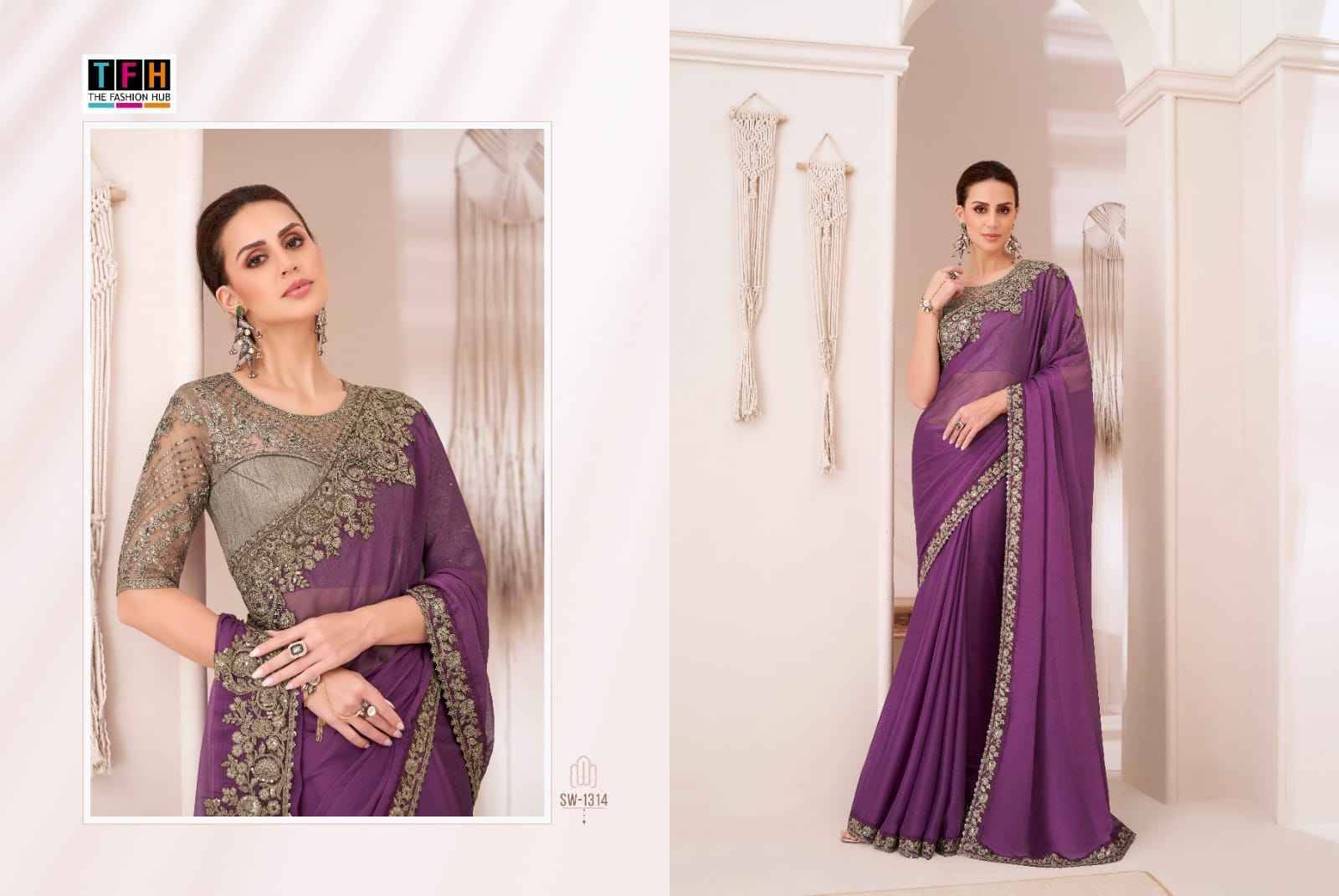 Sandalwood Vol-13 By TFH 1301 To 1318 Series Indian Traditional Wear Collection Beautiful Stylish Fancy Colorful Party Wear & Occasional Wear Chiffon/Georgette/Satin Sarees At Wholesale Price