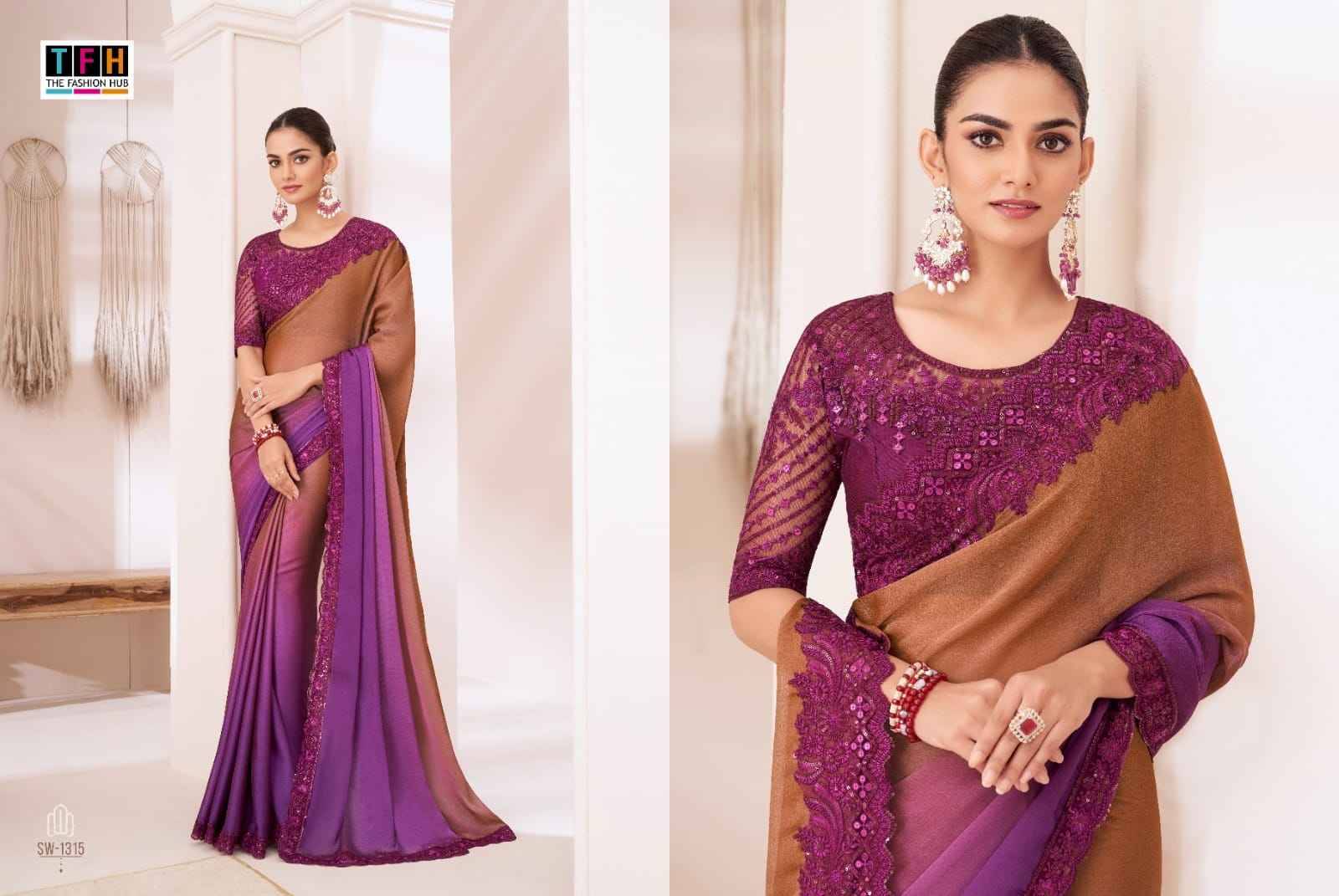 Sandalwood Vol-13 By TFH 1301 To 1318 Series Indian Traditional Wear Collection Beautiful Stylish Fancy Colorful Party Wear & Occasional Wear Chiffon/Georgette/Satin Sarees At Wholesale Price