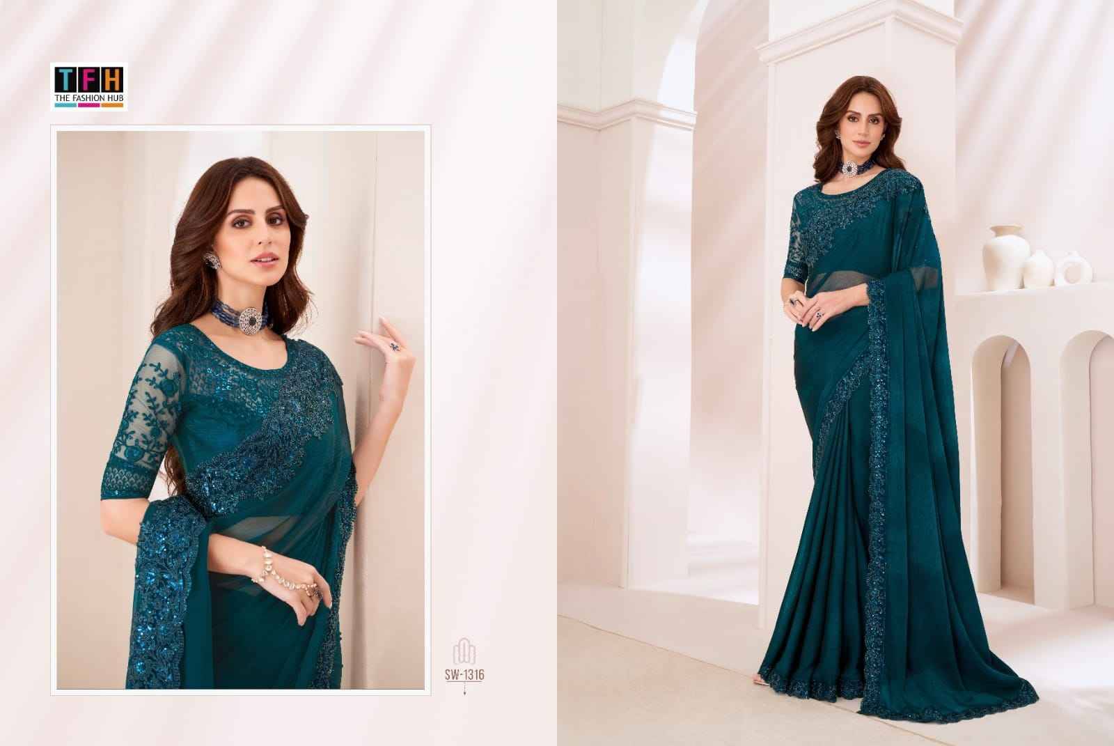 Sandalwood Vol-13 By TFH 1301 To 1318 Series Indian Traditional Wear Collection Beautiful Stylish Fancy Colorful Party Wear & Occasional Wear Chiffon/Georgette/Satin Sarees At Wholesale Price