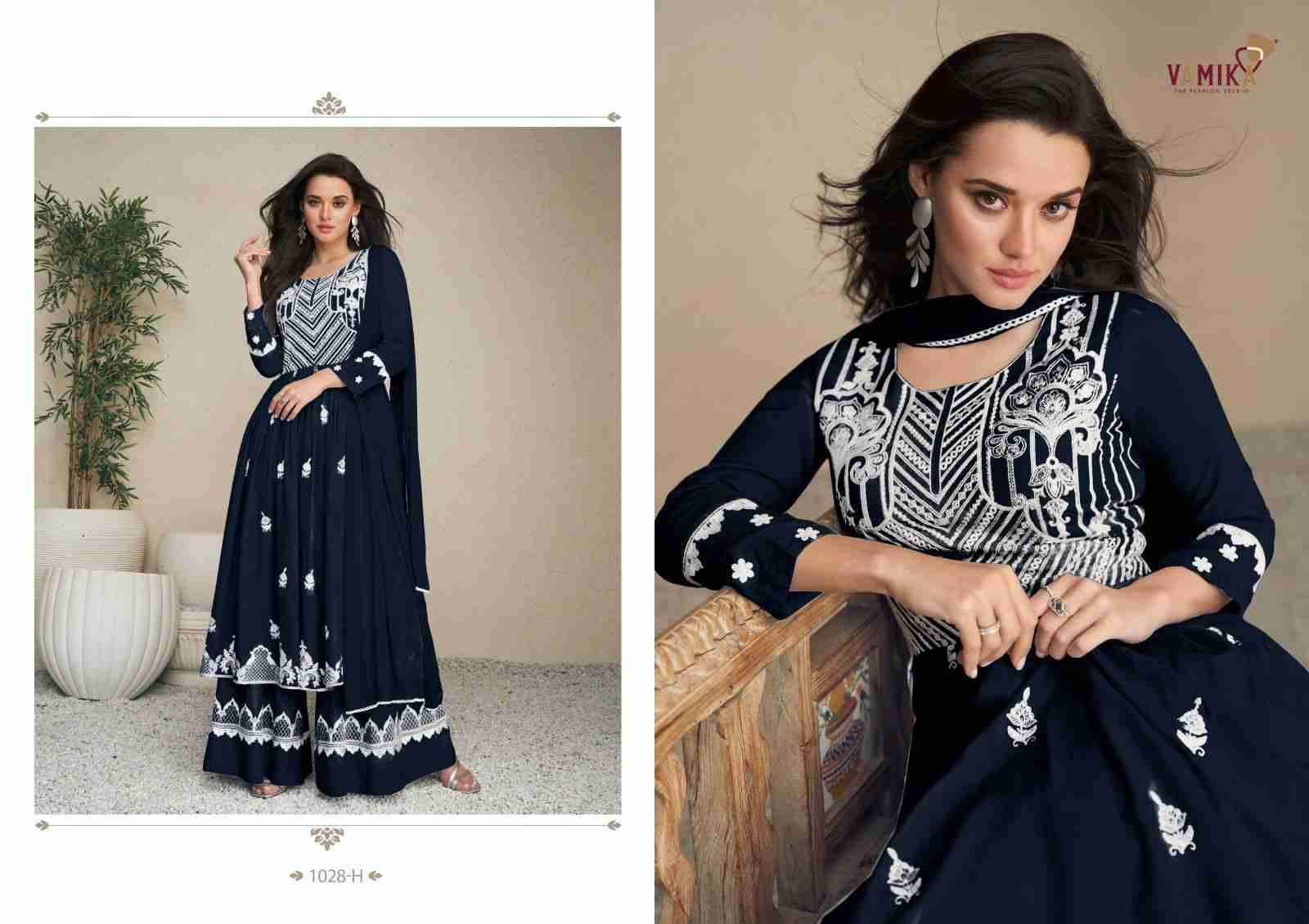 Lakhnavi Vol-5 Dark List By Vamika 1028-F To 1028-J Series Beautiful Stylish Sharara Suits Fancy Colorful Casual Wear & Ethnic Wear & Ready To Wear Pure Rayon Printed Dresses At Wholesale Price