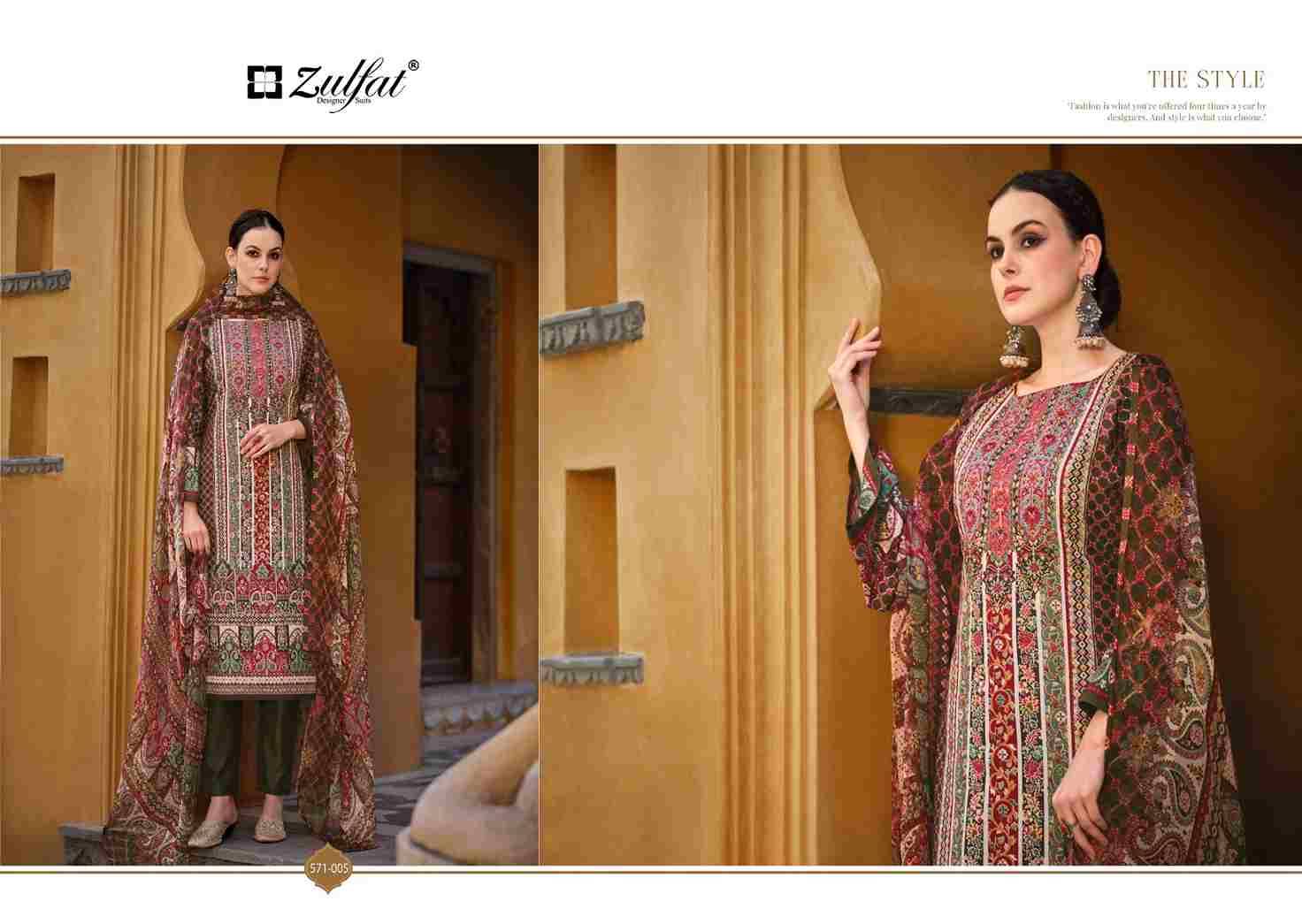 Saima By Zulfat 571-001 To 571-006 Series Beautiful Festive Suits Stylish Fancy Colorful Casual Wear & Ethnic Wear Pure Cotton Print Dresses At Wholesale Price