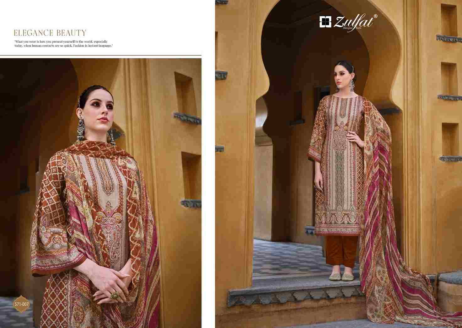 Saima By Zulfat 571-001 To 571-006 Series Beautiful Festive Suits Stylish Fancy Colorful Casual Wear & Ethnic Wear Pure Cotton Print Dresses At Wholesale Price