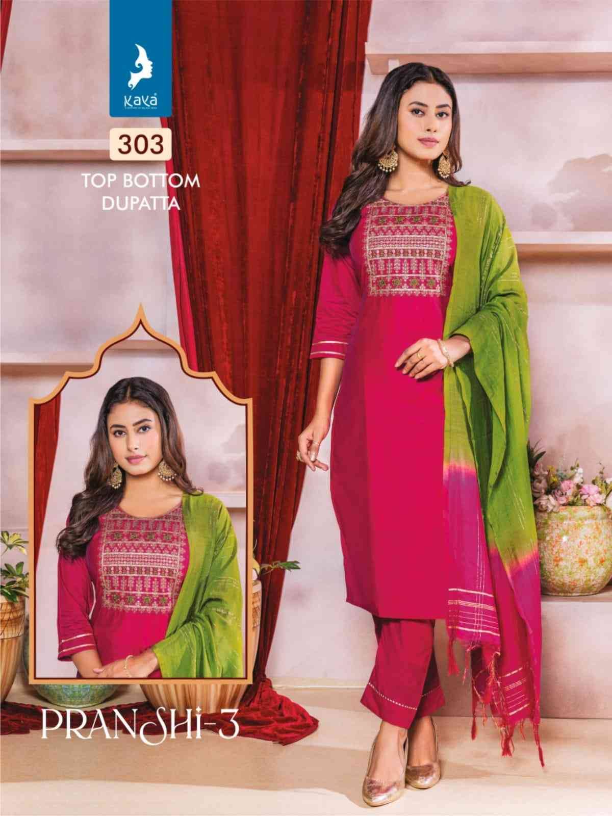 Pranshi Vol-3 By Kaya 301 To 308 Series Beautiful Suits Colorful Stylish Fancy Casual Wear & Ethnic Wear Chanderi Silk Dresses At Wholesale Price