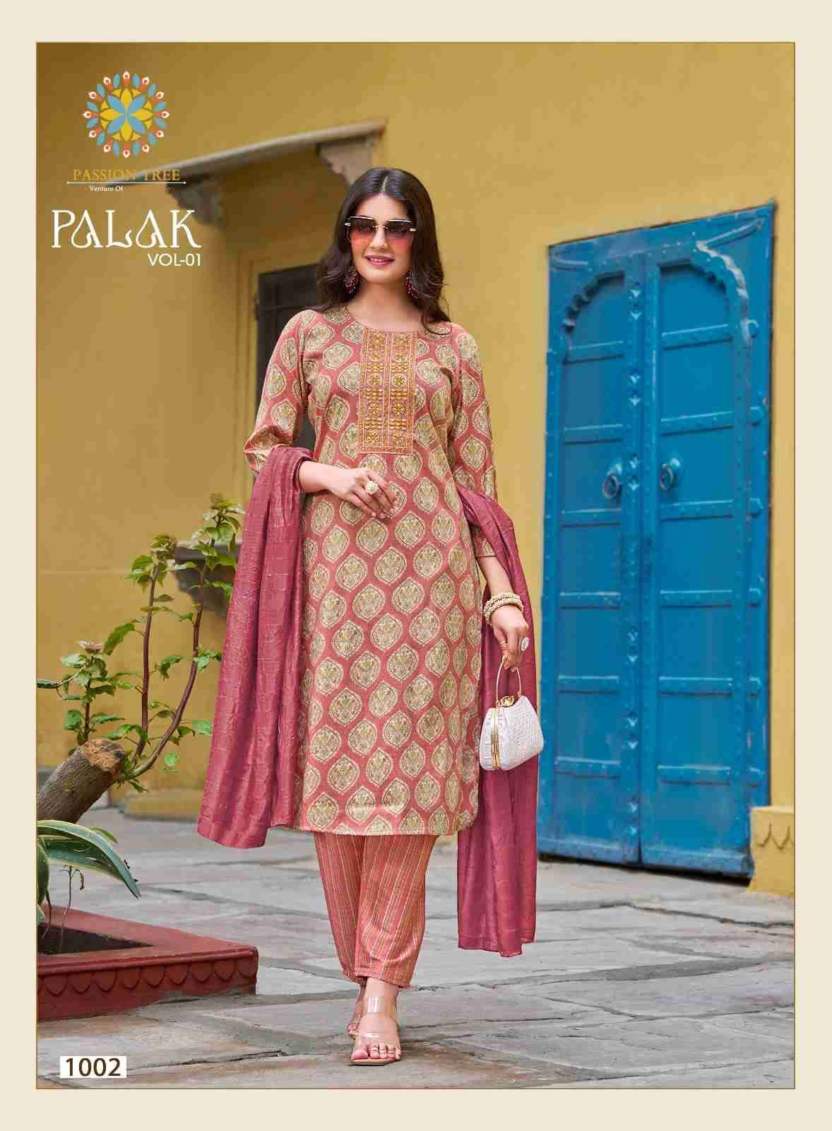 Palak Vol-1 By Passion Tree 1001 To 1010 Series Beautiful Suits Colorful Stylish Fancy Casual Wear & Ethnic Wear Capsule Print Dresses At Wholesale Price