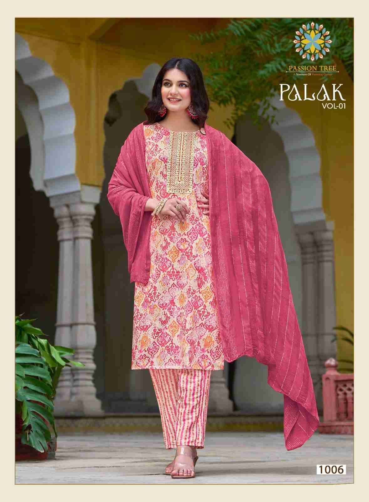 Palak Vol-1 By Passion Tree 1001 To 1010 Series Beautiful Suits Colorful Stylish Fancy Casual Wear & Ethnic Wear Capsule Print Dresses At Wholesale Price