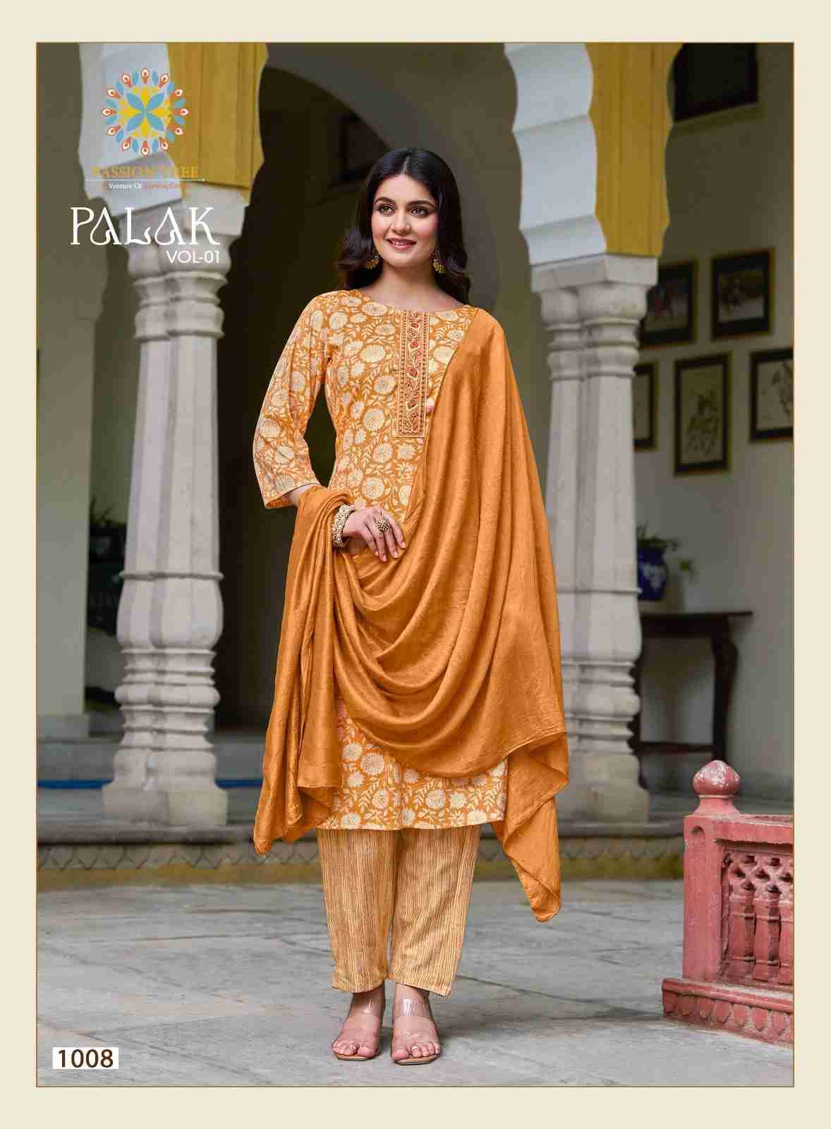 Palak Vol-1 By Passion Tree 1001 To 1010 Series Beautiful Suits Colorful Stylish Fancy Casual Wear & Ethnic Wear Capsule Print Dresses At Wholesale Price