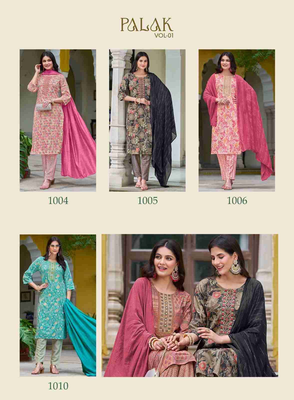 Palak Vol-1 By Passion Tree 1001 To 1010 Series Beautiful Suits Colorful Stylish Fancy Casual Wear & Ethnic Wear Capsule Print Dresses At Wholesale Price