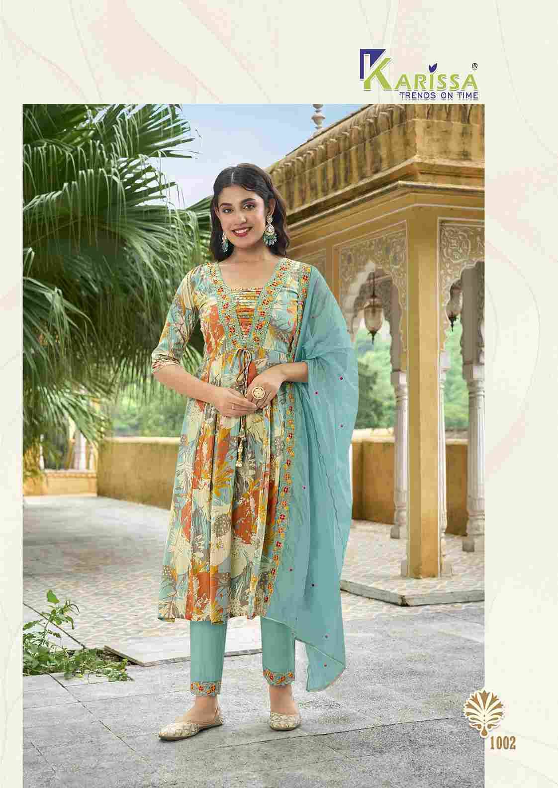 Suhana By Karissa 1001 To 1004 Series Beautiful Suits Colorful Stylish Fancy Casual Wear & Ethnic Wear Pure Viscose Silk Print Dresses At Wholesale Price