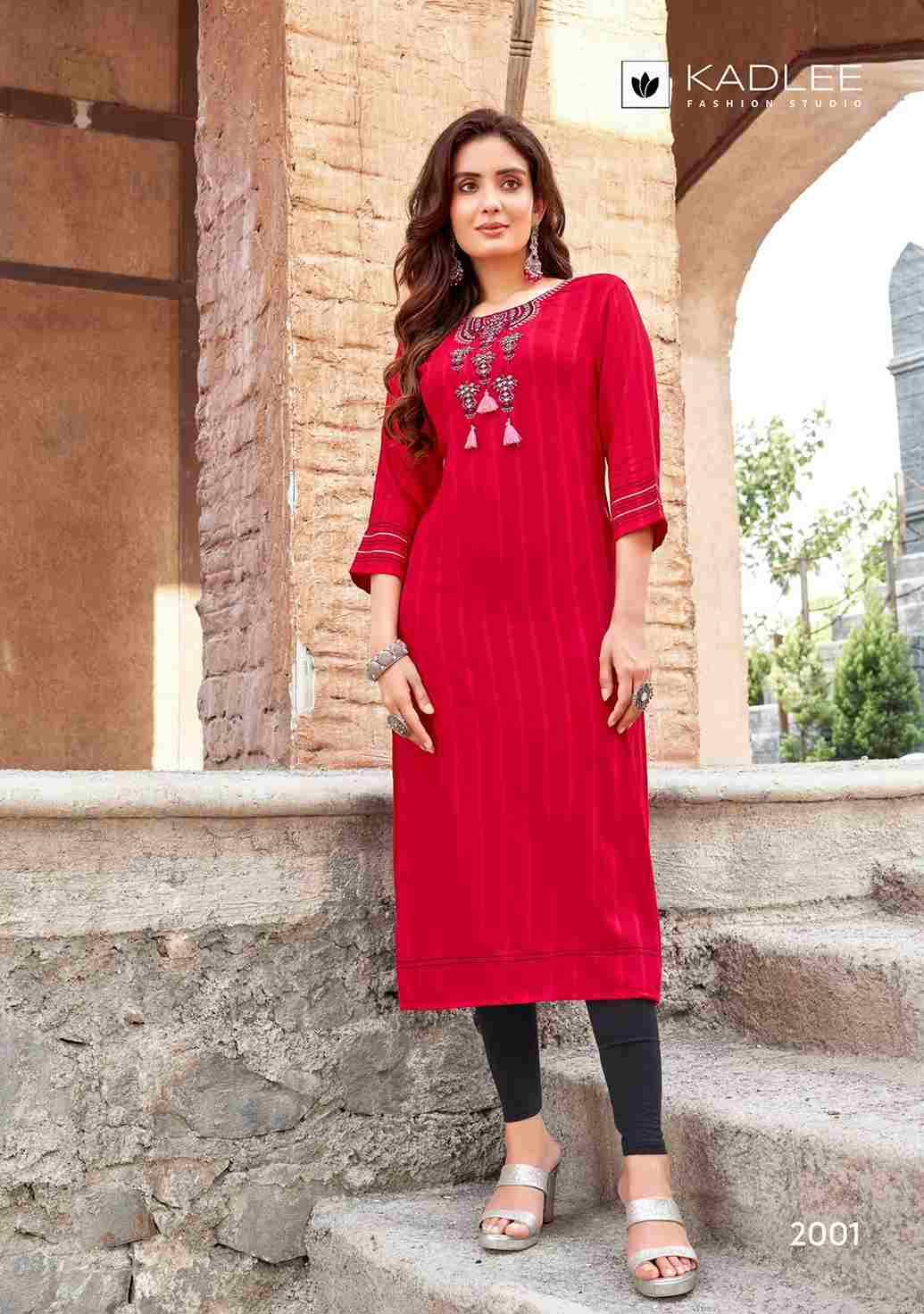 Albeli By Kadlee 2001 To 2005 Series Designer Stylish Fancy Colorful Beautiful Party Wear & Ethnic Wear Collection Rayon With Work Kurtis At Wholesale Price