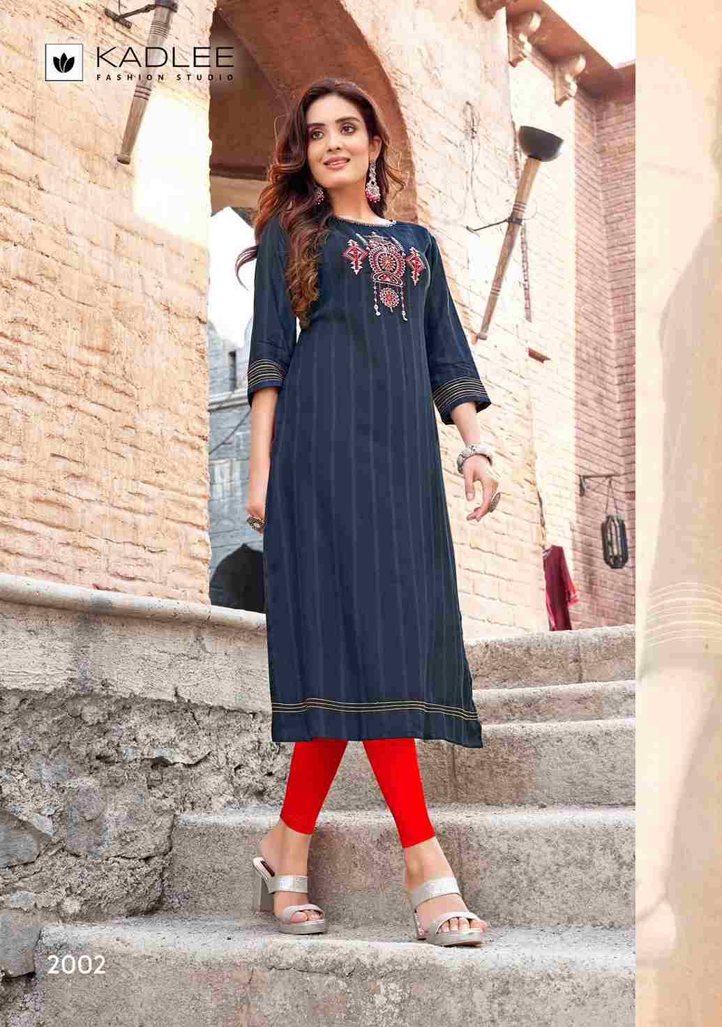 Albeli By Kadlee 2001 To 2005 Series Designer Stylish Fancy Colorful Beautiful Party Wear & Ethnic Wear Collection Rayon With Work Kurtis At Wholesale Price