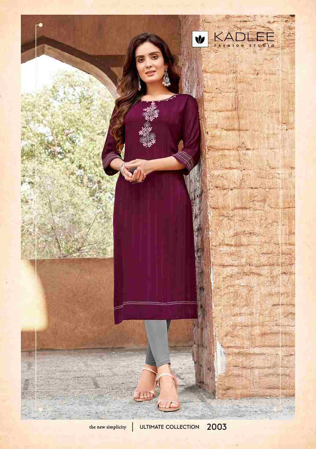 Albeli By Kadlee 2001 To 2005 Series Designer Stylish Fancy Colorful Beautiful Party Wear & Ethnic Wear Collection Rayon With Work Kurtis At Wholesale Price