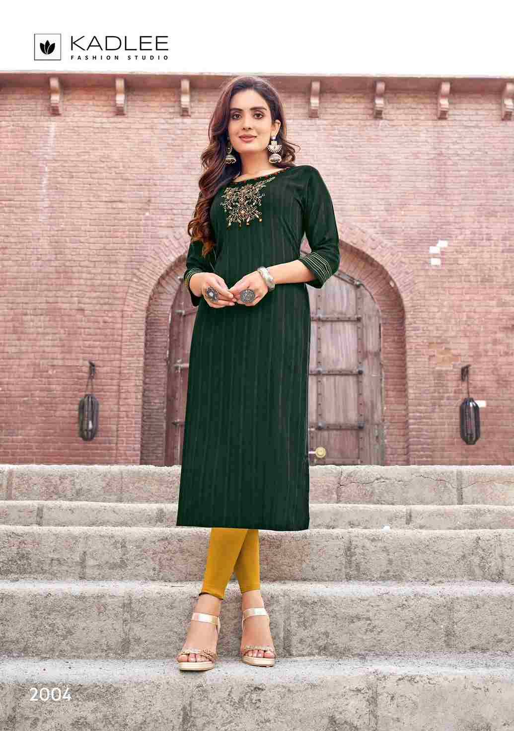 Albeli By Kadlee 2001 To 2005 Series Designer Stylish Fancy Colorful Beautiful Party Wear & Ethnic Wear Collection Rayon With Work Kurtis At Wholesale Price