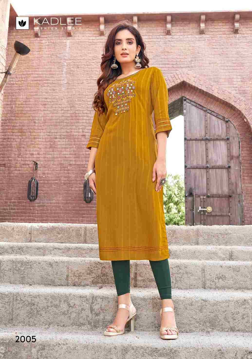 Albeli By Kadlee 2001 To 2005 Series Designer Stylish Fancy Colorful Beautiful Party Wear & Ethnic Wear Collection Rayon With Work Kurtis At Wholesale Price