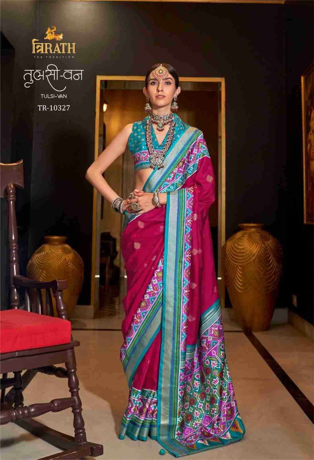 Tulsi-Van By Trirath 10321 To 10329 Series Indian Traditional Wear Collection Beautiful Stylish Fancy Colorful Party Wear & Occasional Wear Silk Sarees At Wholesale Price