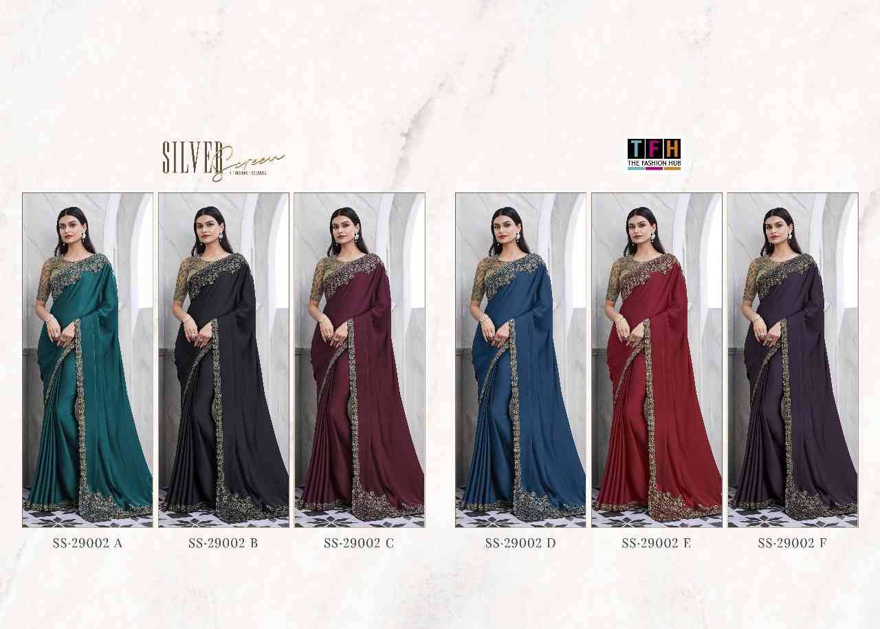 Silver Screen 29002 Colours By TFH 29002 -A To 29002-F Series Indian Traditional Wear Collection Beautiful Stylish Fancy Colorful Party Wear & Occasional Wear Silk Sarees At Wholesale Price