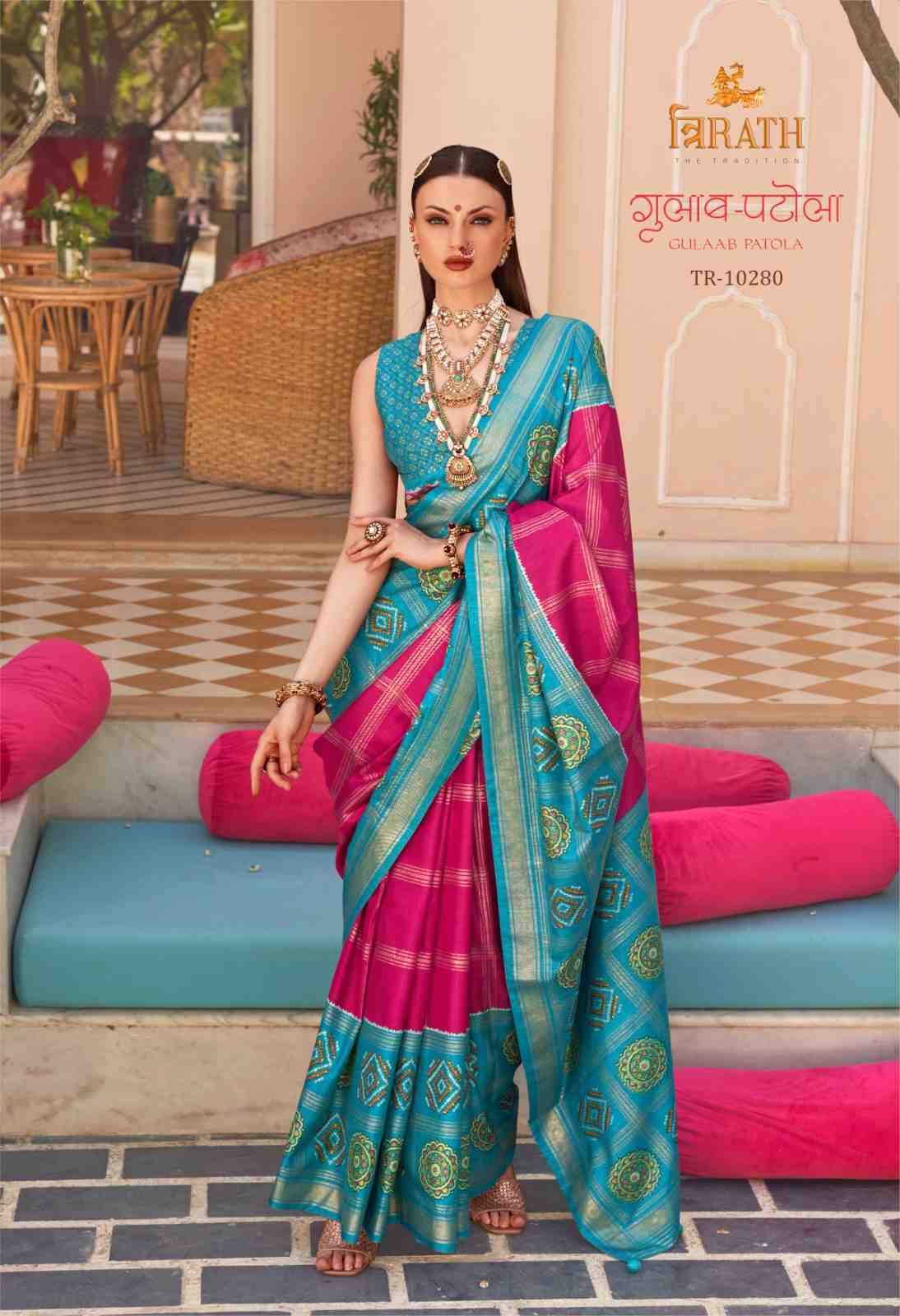 Gulaab Patola By Trirath 10276 To 10284 Series Indian Traditional Wear Collection Beautiful Stylish Fancy Colorful Party Wear & Occasional Wear Silk Sarees At Wholesale Price