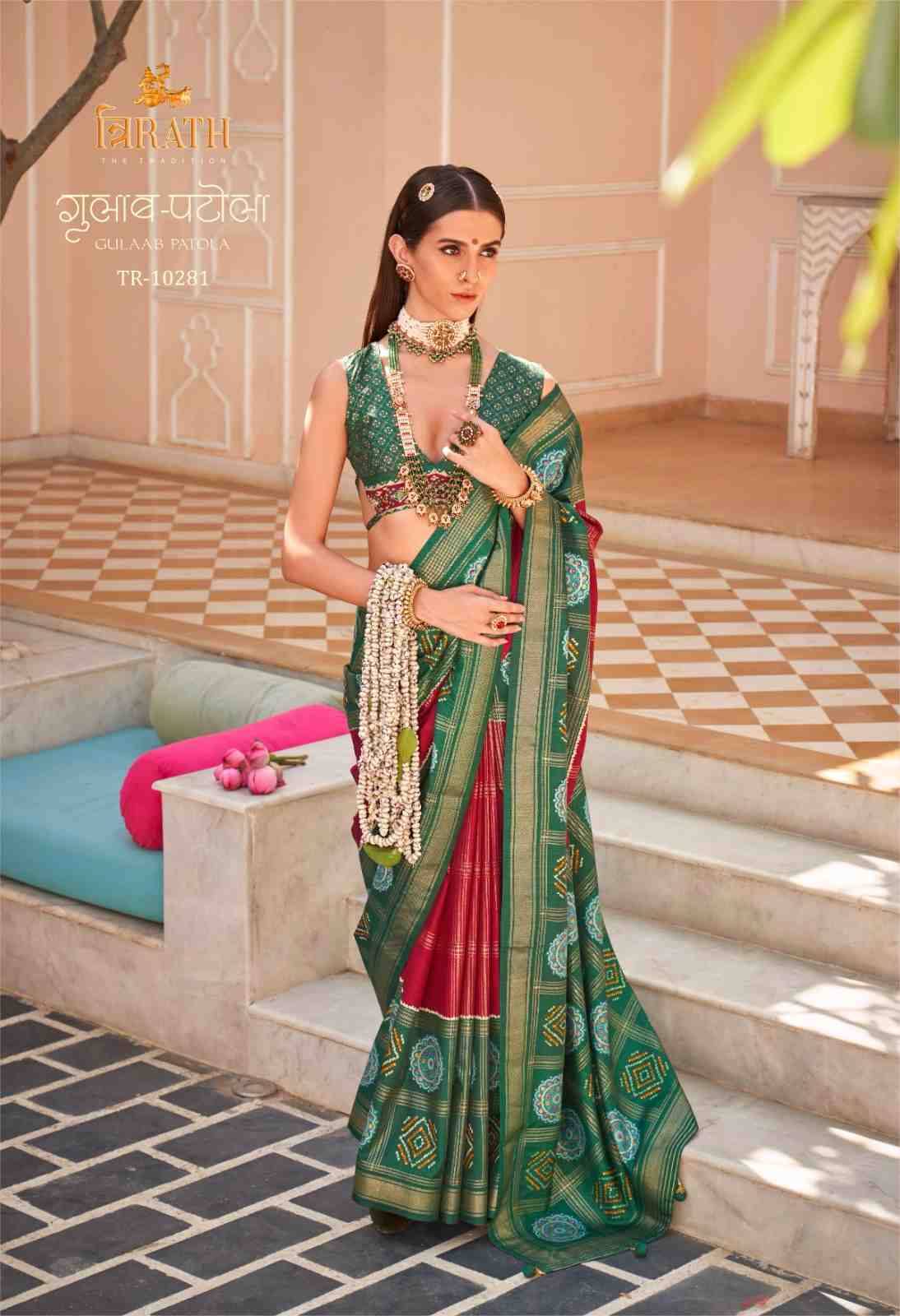 Gulaab Patola By Trirath 10276 To 10284 Series Indian Traditional Wear Collection Beautiful Stylish Fancy Colorful Party Wear & Occasional Wear Silk Sarees At Wholesale Price