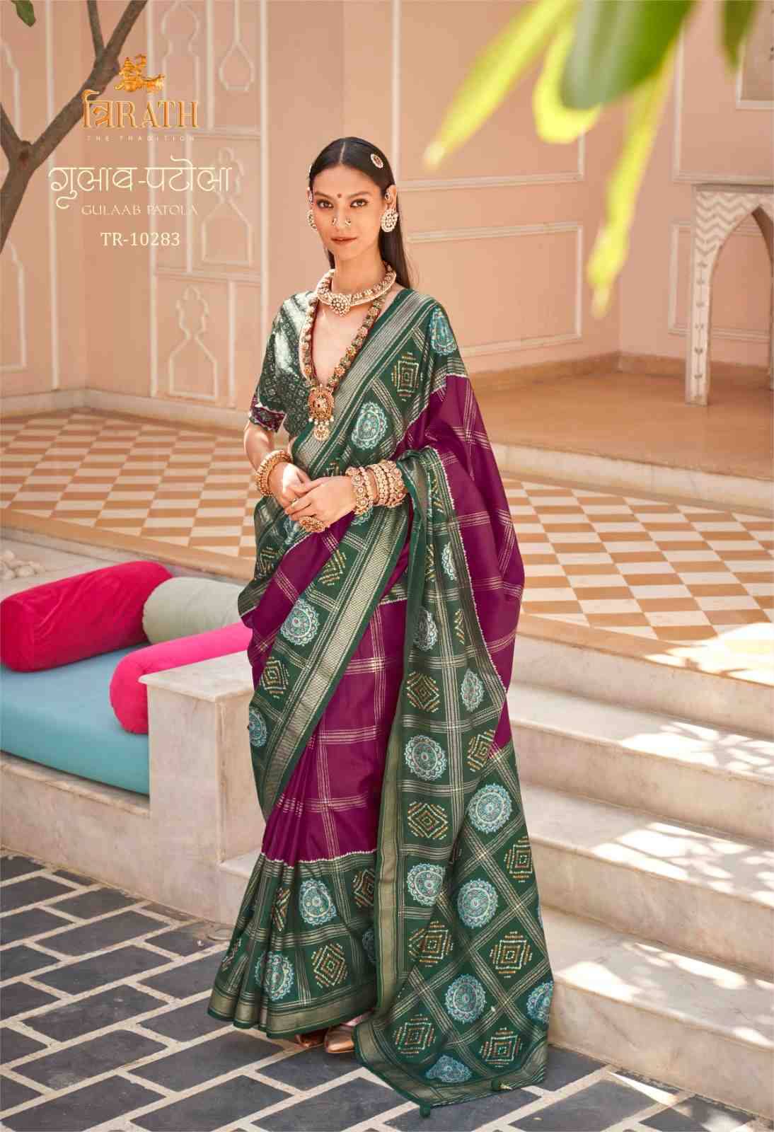 Gulaab Patola By Trirath 10276 To 10284 Series Indian Traditional Wear Collection Beautiful Stylish Fancy Colorful Party Wear & Occasional Wear Silk Sarees At Wholesale Price