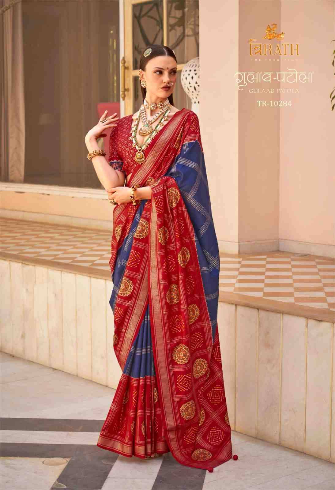 Gulaab Patola By Trirath 10276 To 10284 Series Indian Traditional Wear Collection Beautiful Stylish Fancy Colorful Party Wear & Occasional Wear Silk Sarees At Wholesale Price