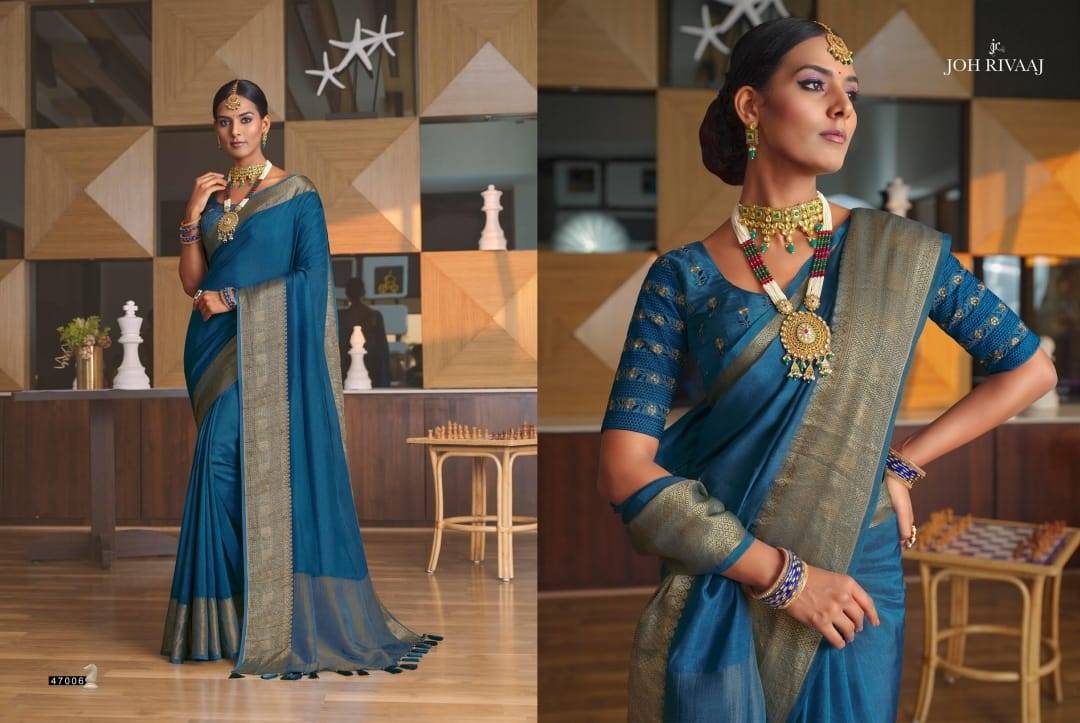 Jantara Vol-470 By Joh Rivaaj 47001 To 47009 Series Indian Traditional Wear Collection Beautiful Stylish Fancy Colorful Party Wear & Occasional Wear Silk Sarees At Wholesale Price