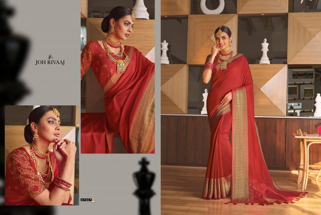 Jantara Vol-470 By Joh Rivaaj 47001 To 47009 Series Indian Traditional Wear Collection Beautiful Stylish Fancy Colorful Party Wear & Occasional Wear Silk Sarees At Wholesale Price