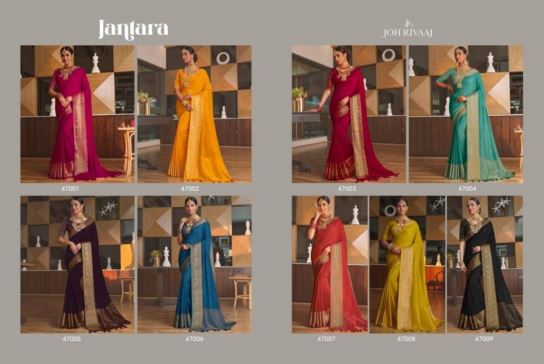 Jantara Vol-470 By Joh Rivaaj 47001 To 47009 Series Indian Traditional Wear Collection Beautiful Stylish Fancy Colorful Party Wear & Occasional Wear Silk Sarees At Wholesale Price