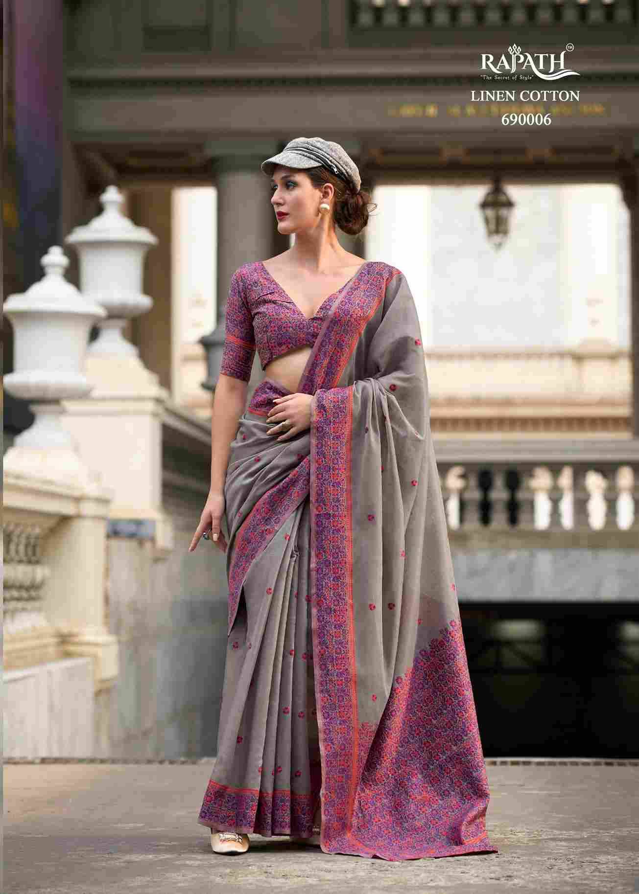 Prajanya By Rajpath 690001 To 690006 Series Indian Traditional Wear Collection Beautiful Stylish Fancy Colorful Party Wear & Occasional Wear Linen Cotton Sarees At Wholesale Price