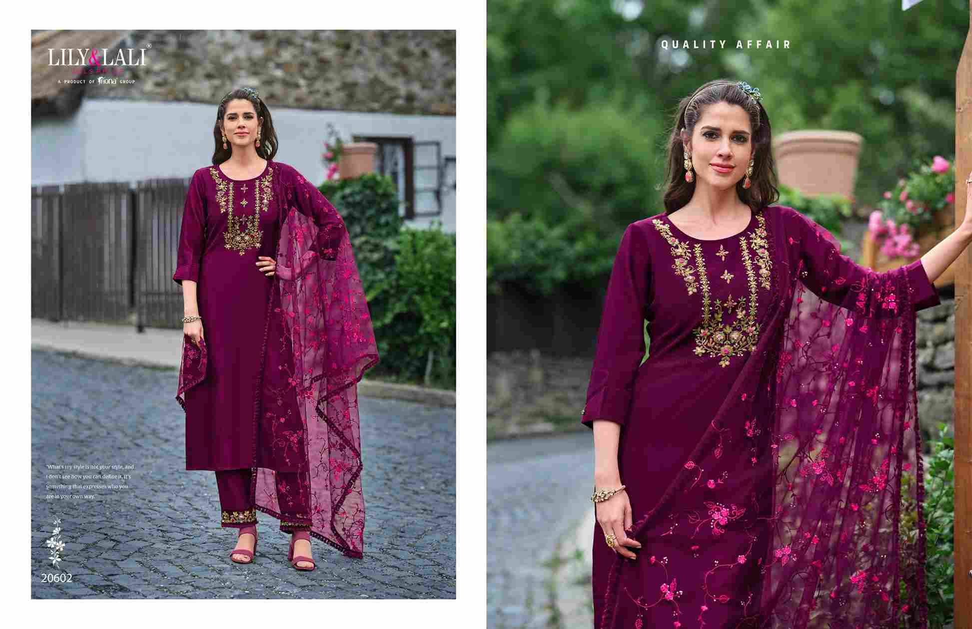 Maria-9 Vol-4 By Lily And Lali 20601 To 20606 Series Beautiful Winter Collection Suits Stylish Fancy Colorful Casual Wear & Ethnic Wear Vichitra Silk With Embroidery Dresses At Wholesale Price