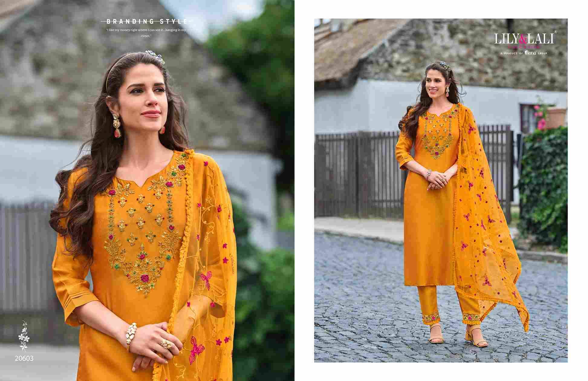 Maria-9 Vol-4 By Lily And Lali 20601 To 20606 Series Beautiful Winter Collection Suits Stylish Fancy Colorful Casual Wear & Ethnic Wear Vichitra Silk With Embroidery Dresses At Wholesale Price